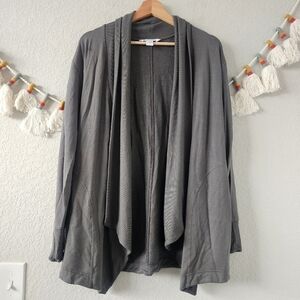 Athleta Pranayama Restore Wrap Nirvana Ultra Soft Open Front Cardigan Gray SP